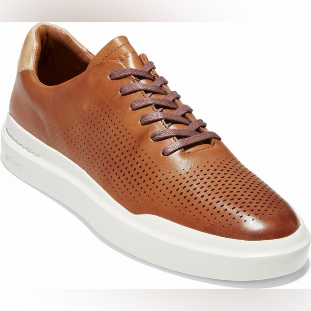 Cole Haan GrandPrø Perforated Leather Sneakers British Tan Men’s 8.5 Casual